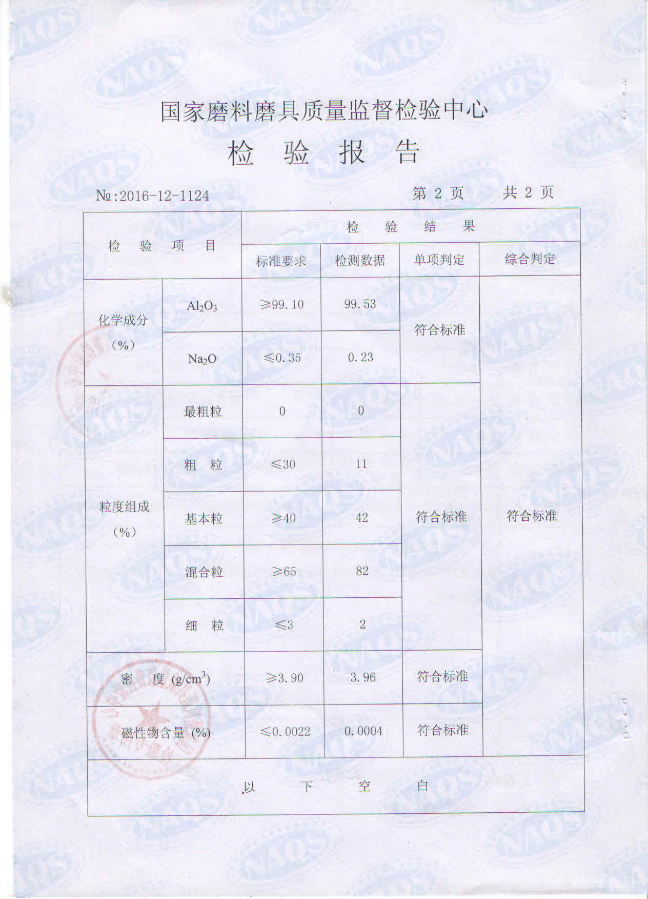 化学成分检验报告 